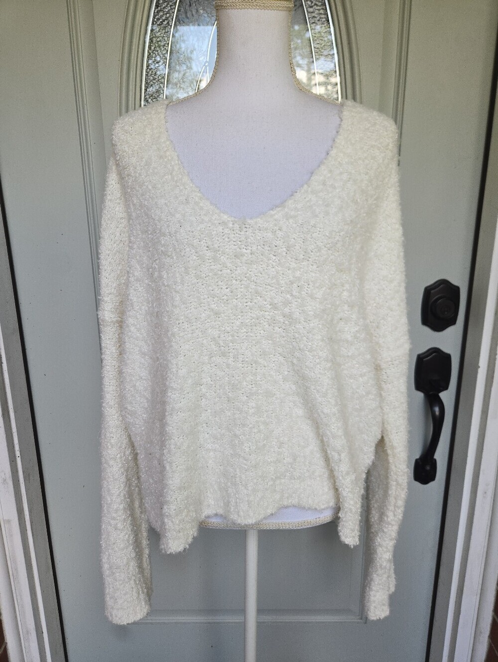 Free People Popcorn Pullover Sweater Cream